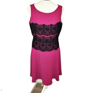 NWT Loft Pink and Black Sleeveless Dress Size 6